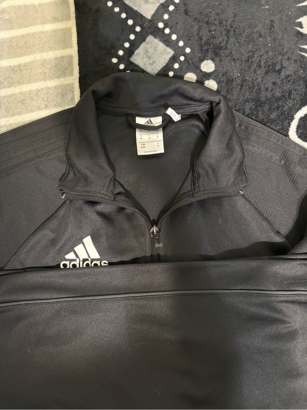 adidas Black Track Jacket with White Logo